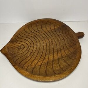 Joann Place & Time Wood Carved‎ Leaf Serving Tray 15x13.5x1"